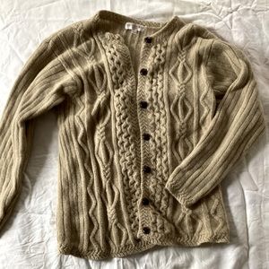 100% Wool Cable Knit Cardigan